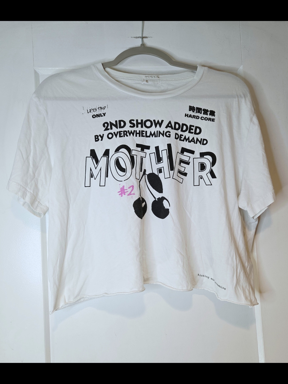 Mother Cherry Graphic Cropped Tee Kicking & Screaming M